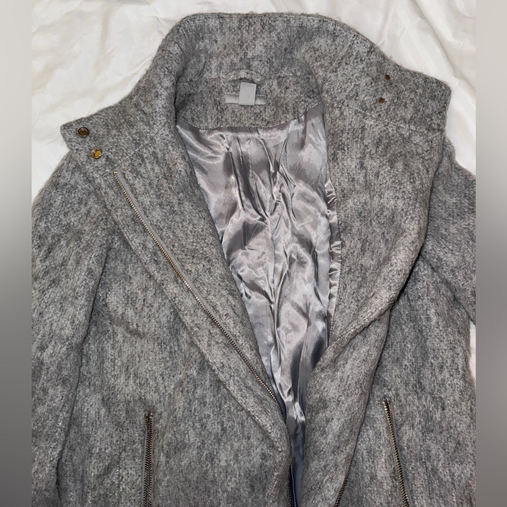 H&M Light Gray Wool Blend Coat - Picture 4 of 6